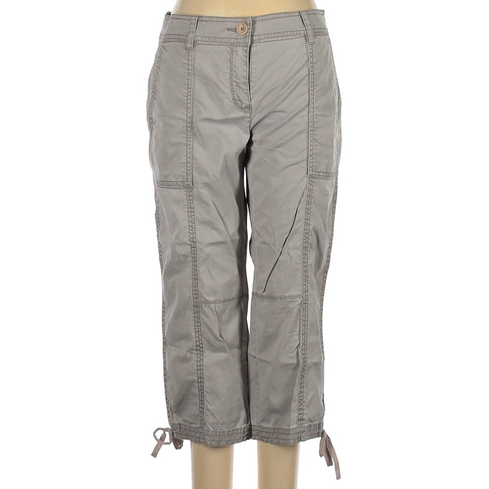 EILEEN FISHER Organic Cotton Blend Gray Capri Cropped Stretch Cargo Pants * SZ 6